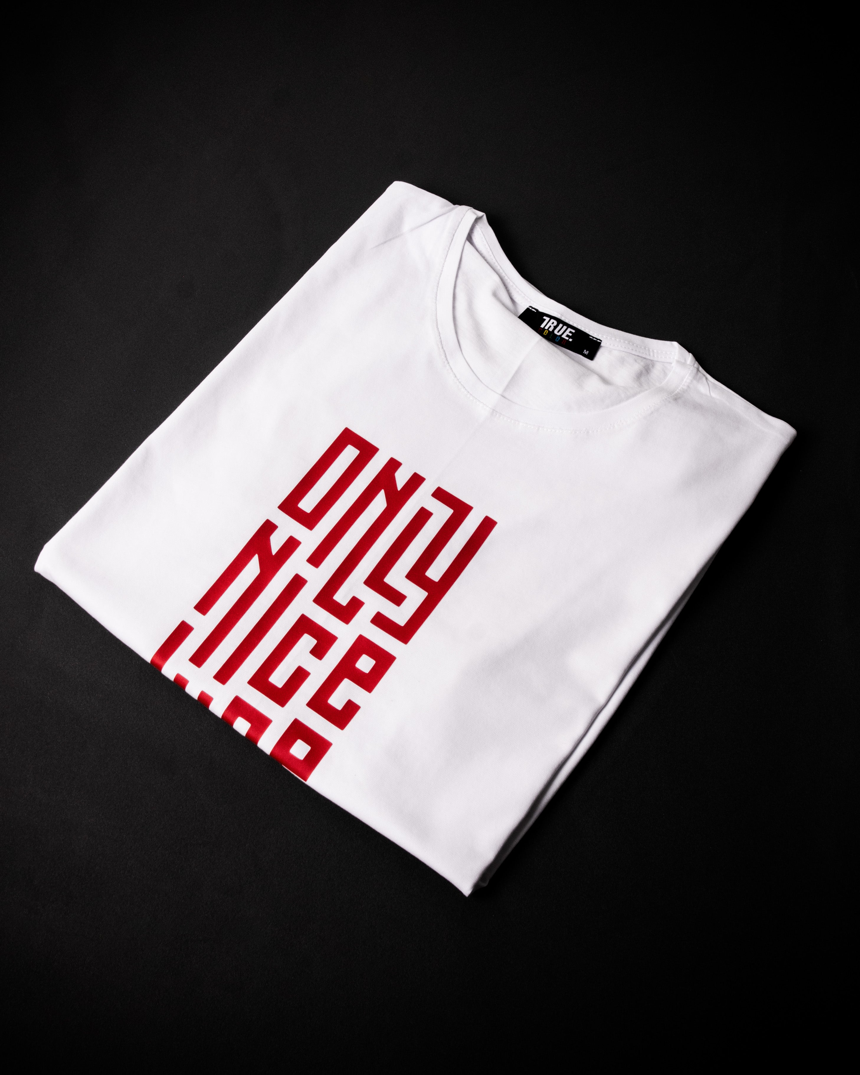 T-shirt BLANC ET ROUGE *ONLY NICE VIBES*