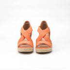 André Sandales Compensées Espadrilles Orange Femme
