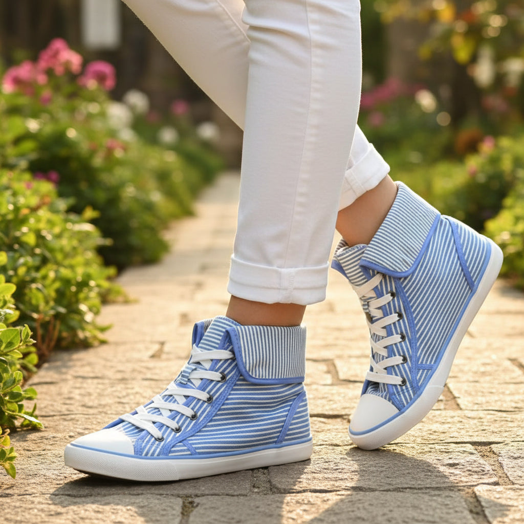 André Baskets Montantes Rayées Femme