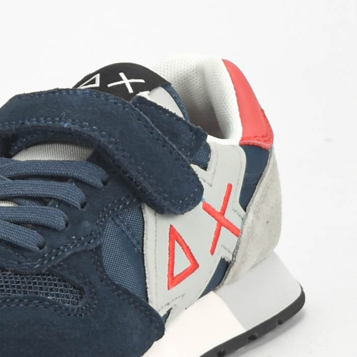 SUN68 Baskets Sneakers à Scratch Enfant Bleu Marine