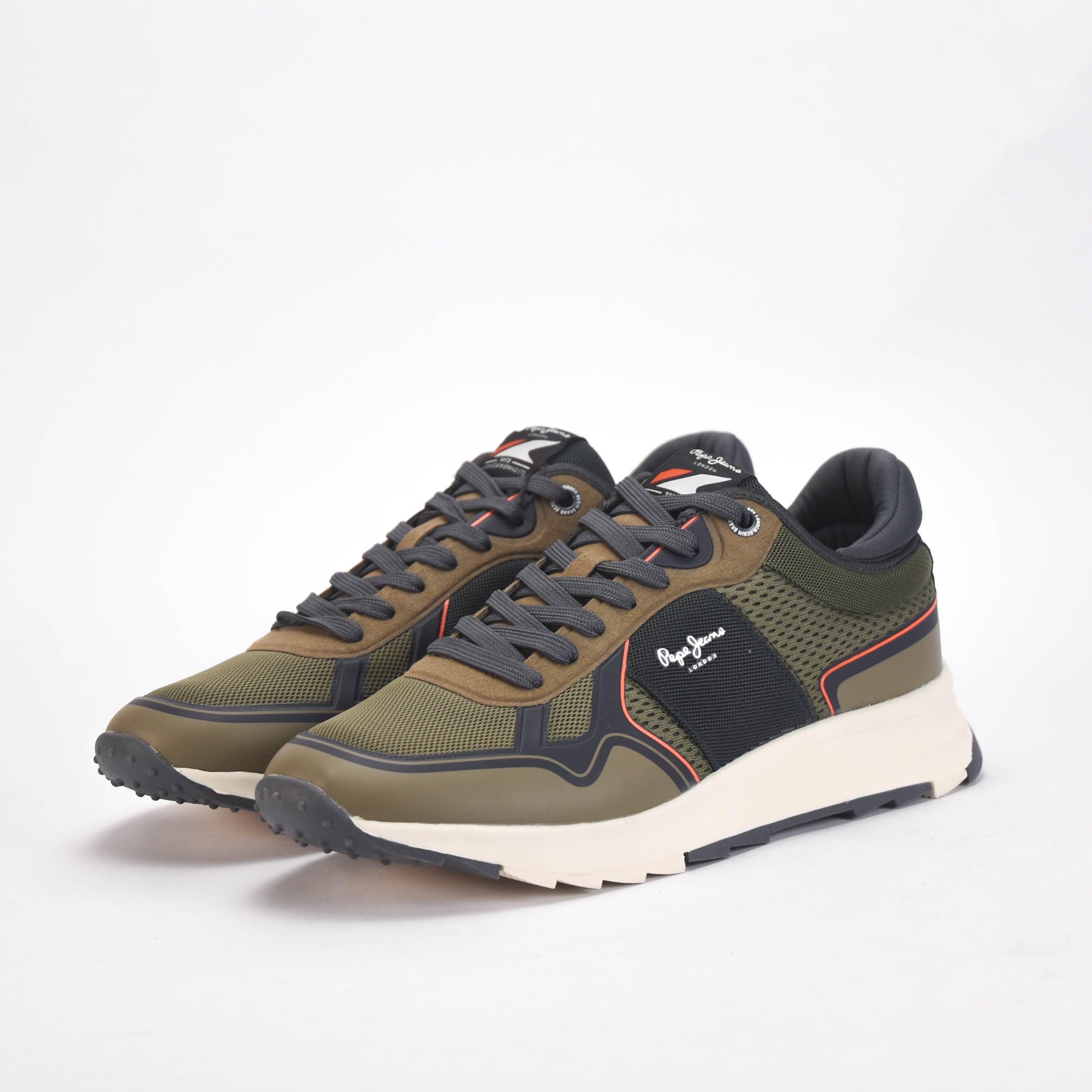 Pepe Jeans Sneakers Kenton Kaki et Noir Homme