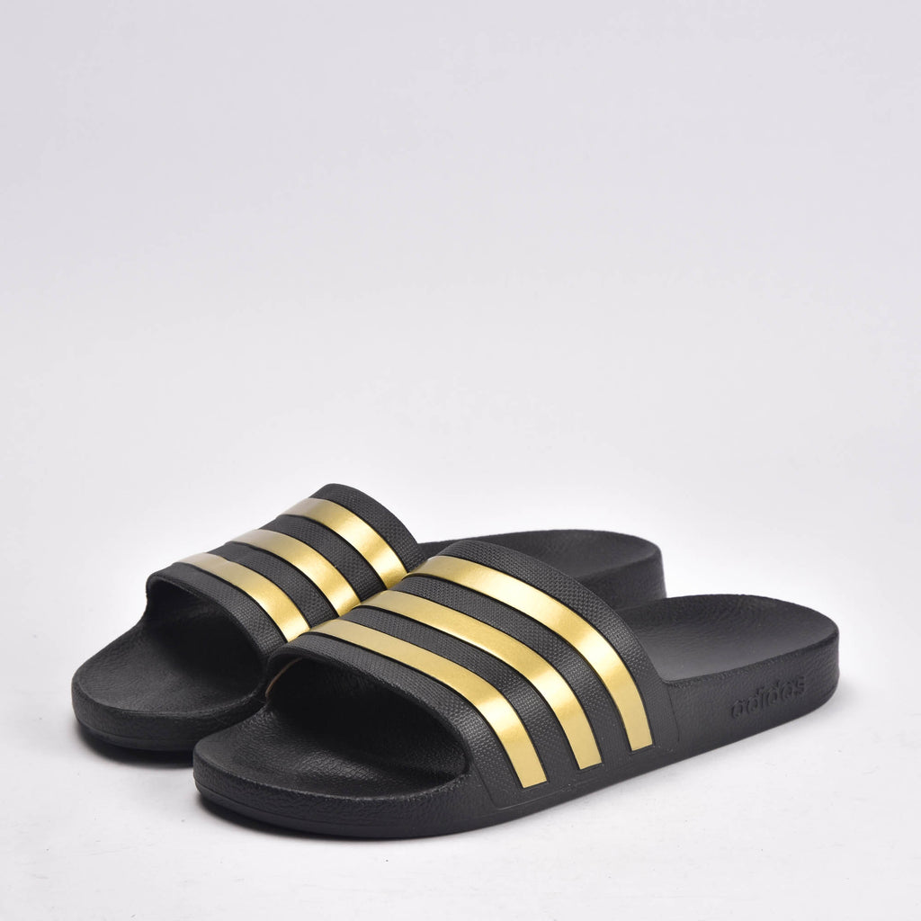 Adidas Adilette Aqua Claquettes Confortables Noir et Or Homme
