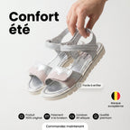 Kimland Sandales Confortables Argentées Femme