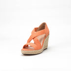 André Sandales Compensées Espadrilles Orange Femme