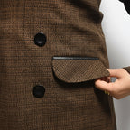 PAK Veste Longue Double Boutonnage Femme Marron