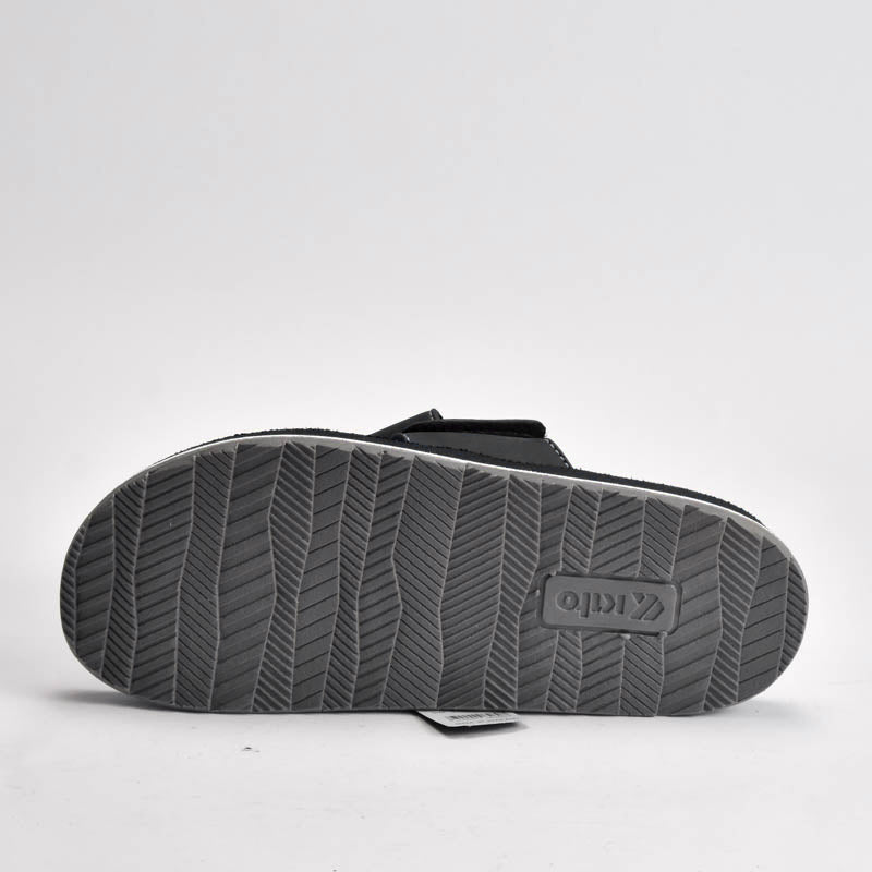 Kito Sandales Confortables à Scratch Noir Homme