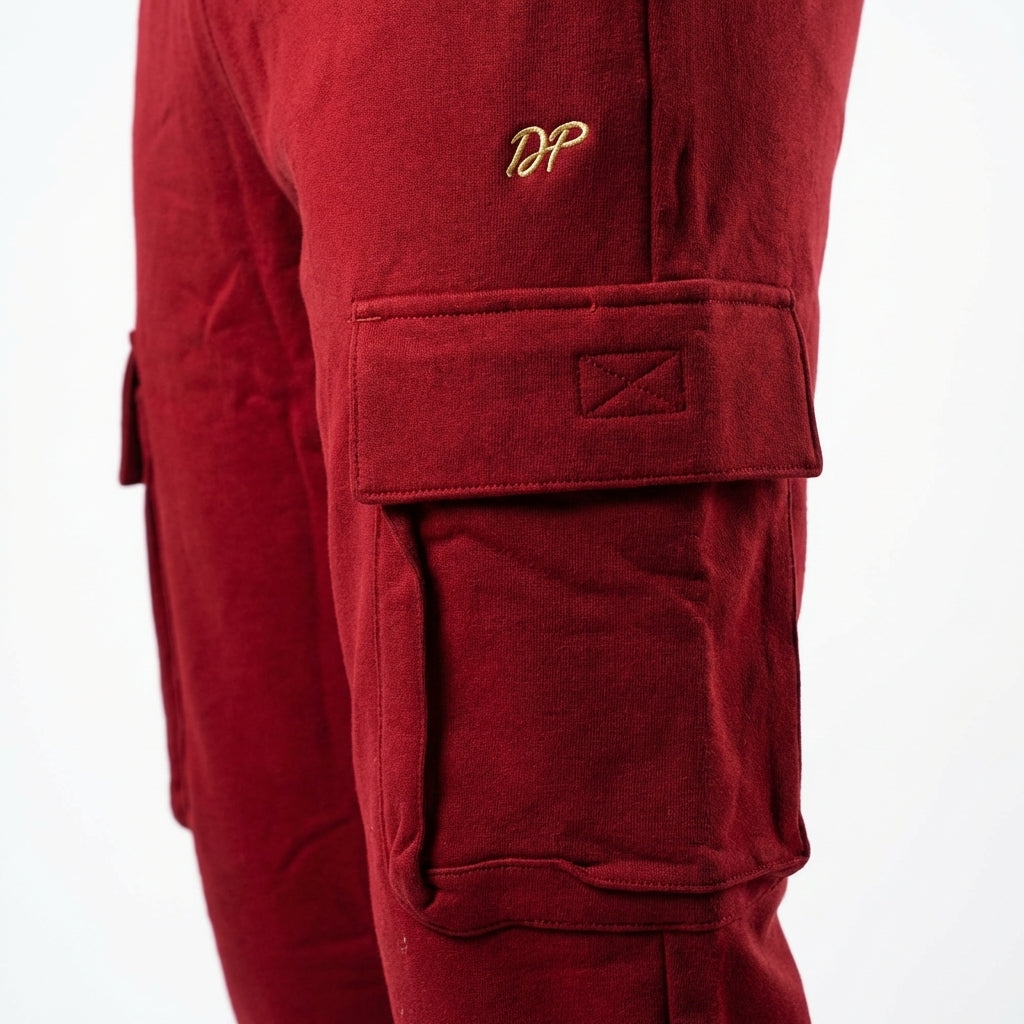DEPART Pantalon Jogging Cargo Slim Bordeaux Homme