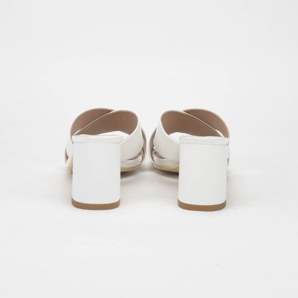 André Mules à Talons Blancs Élégantes Femme