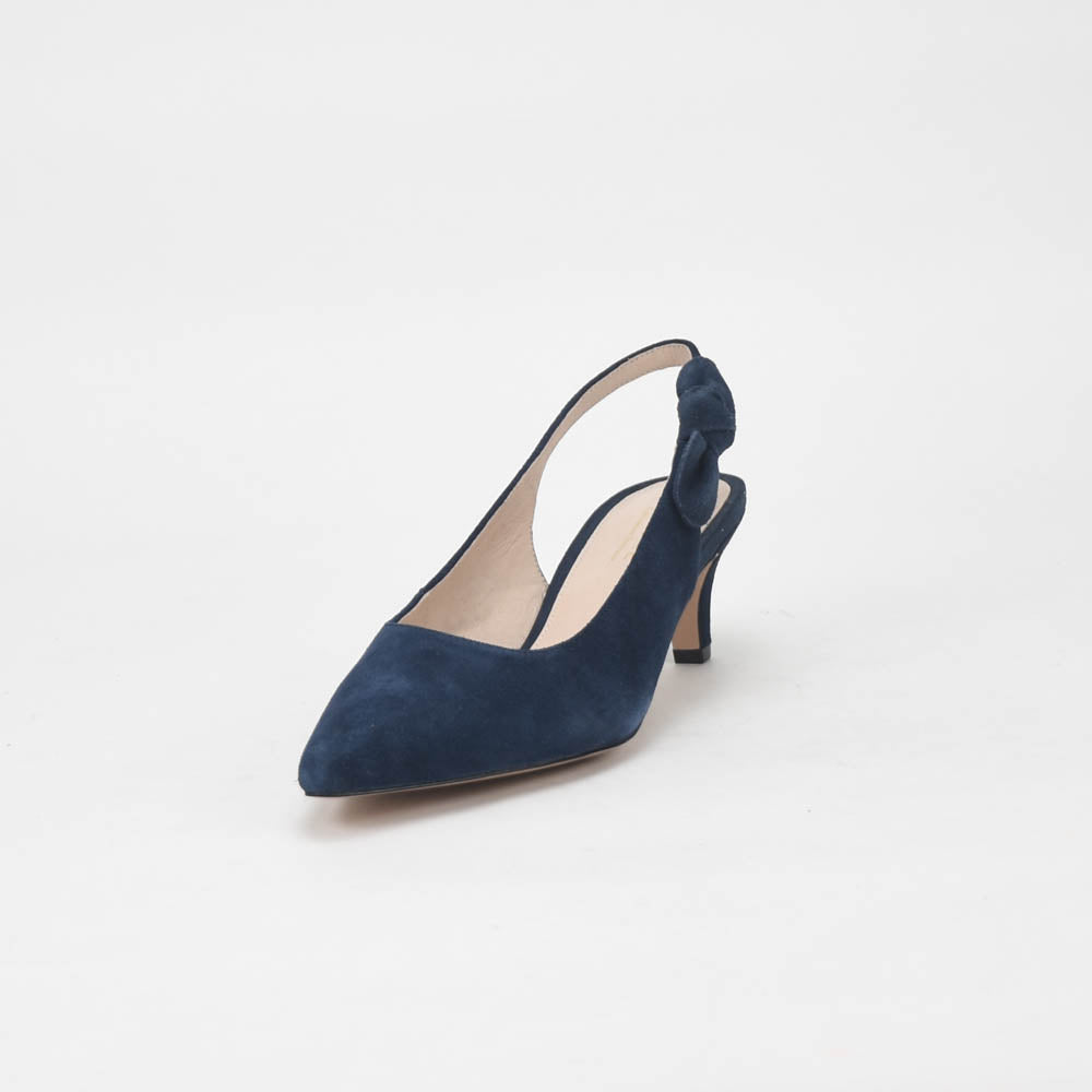André Escarpins Slingback Daim Bleu Élégants Femme