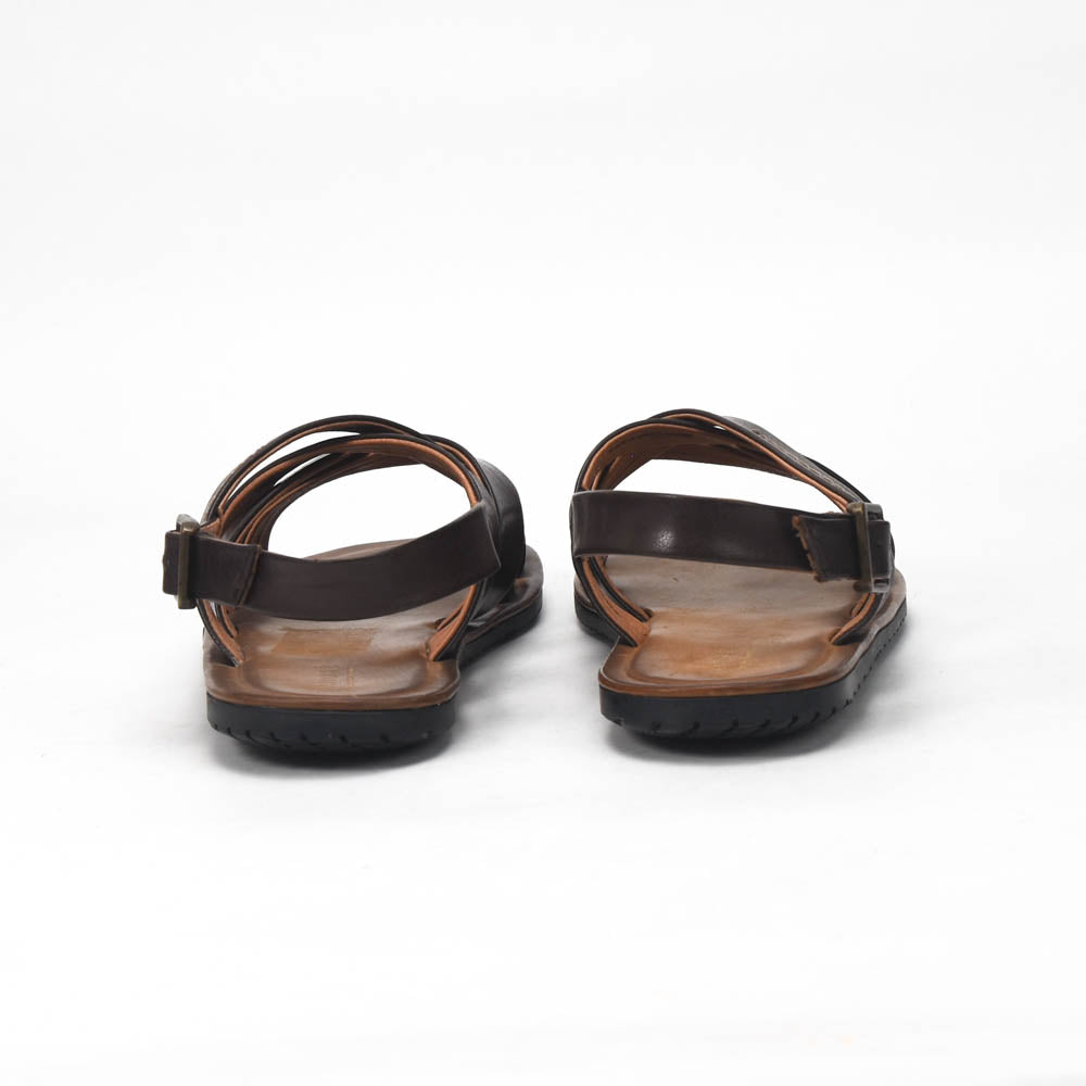 André Sandales en Cuir Marron Confortables Homme