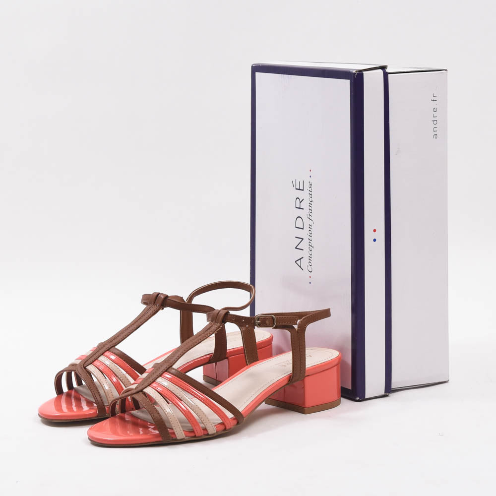 André Sandales à Talons Brides Multicolores Femme