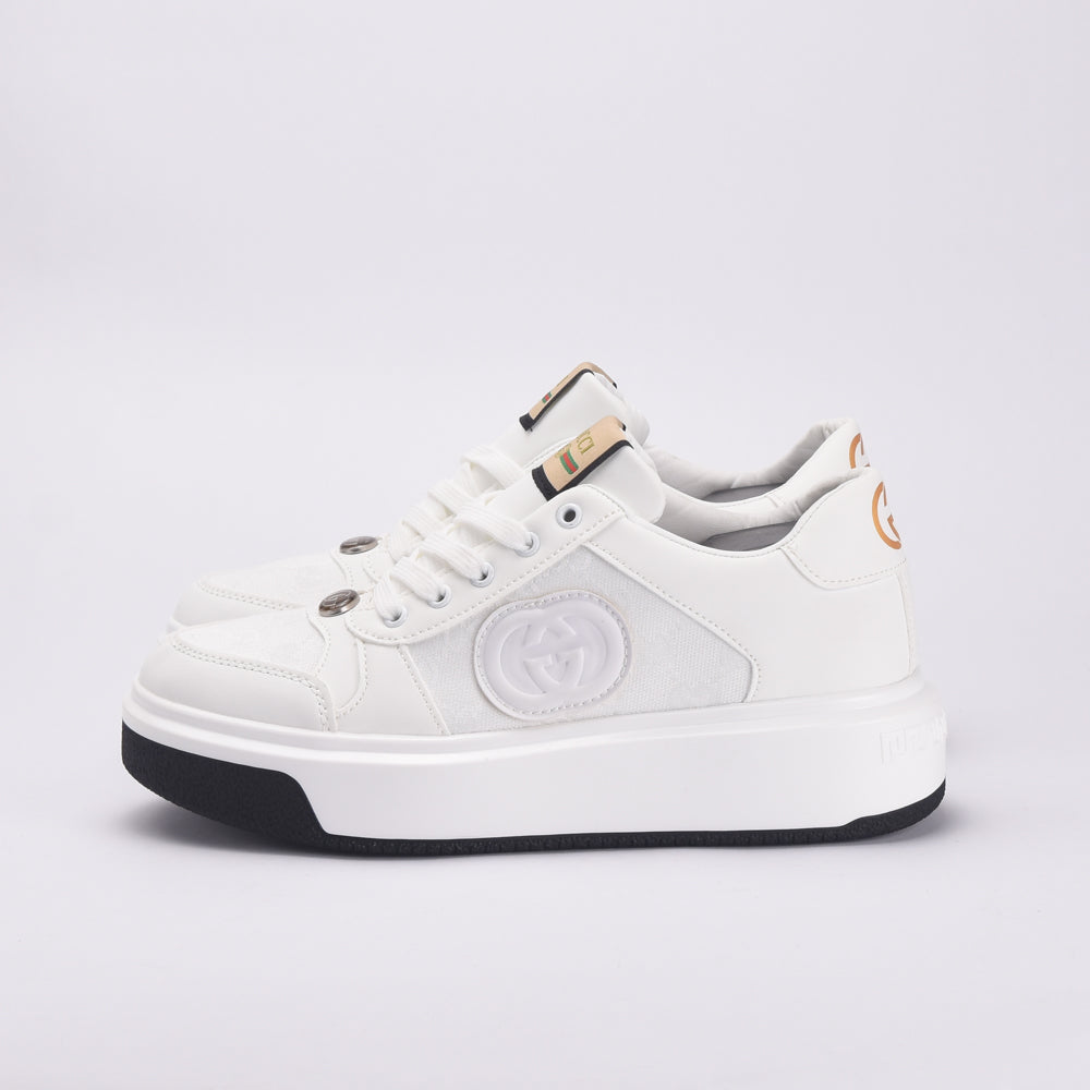 Baskets Plateforme Blanches Style Luxe Femme