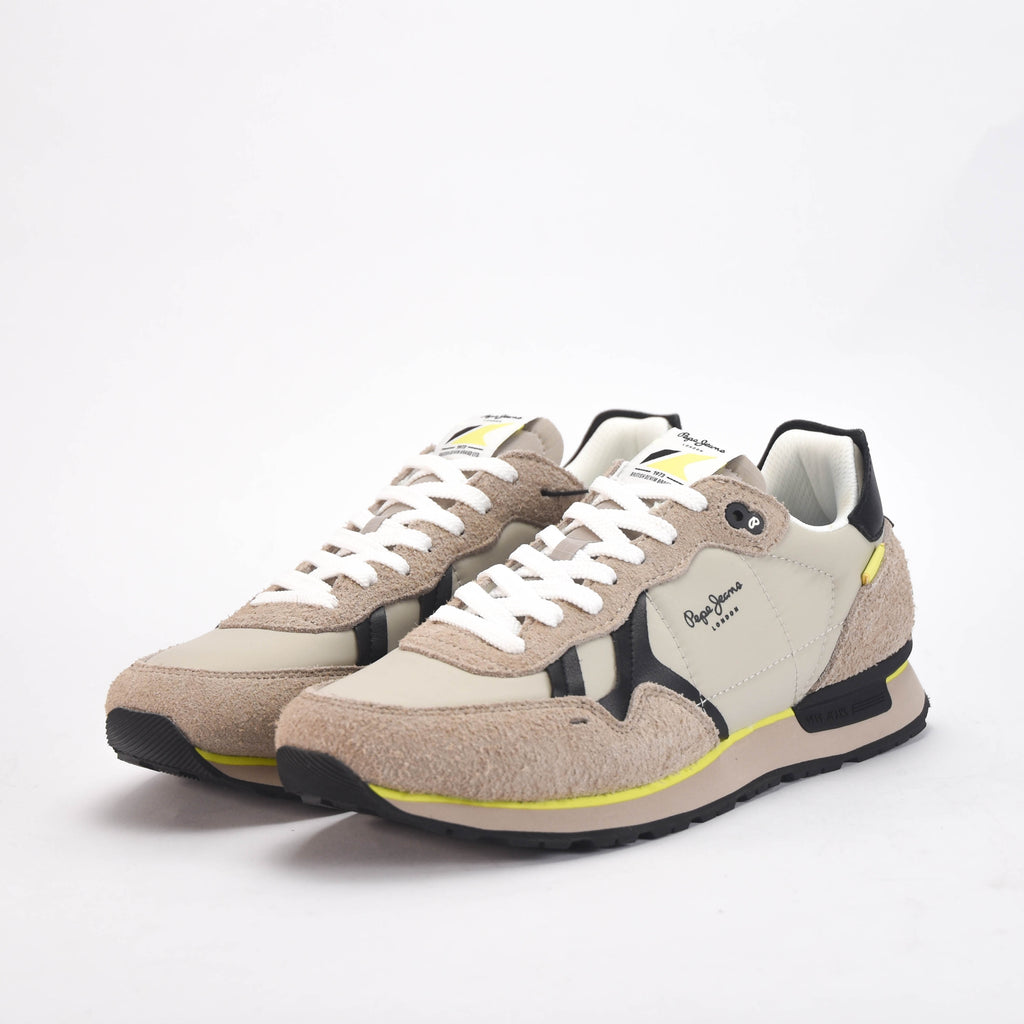 Pepe Jeans Baskets Basses Style Rétro Beige Homme