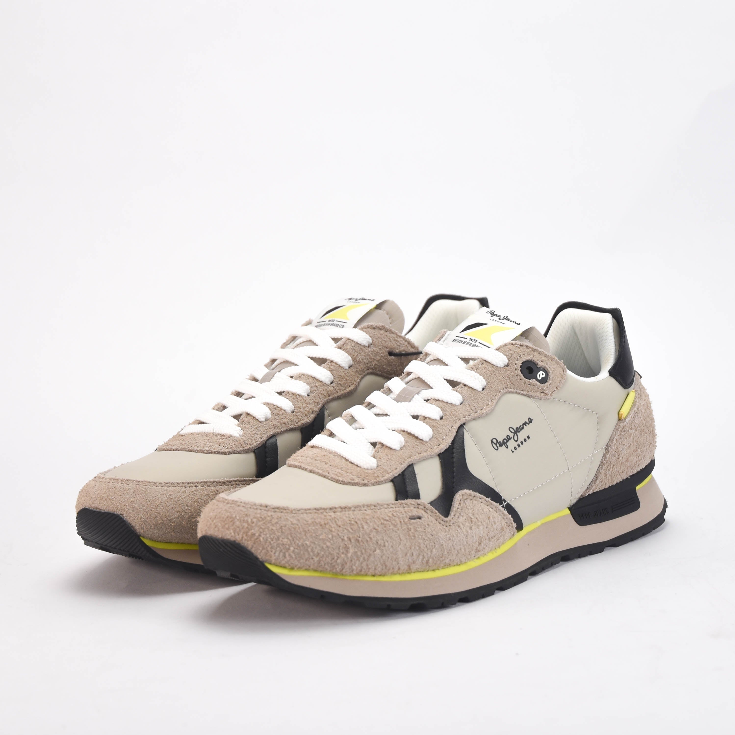 Pepe Jeans Baskets Basses Style Rétro Beige Homme