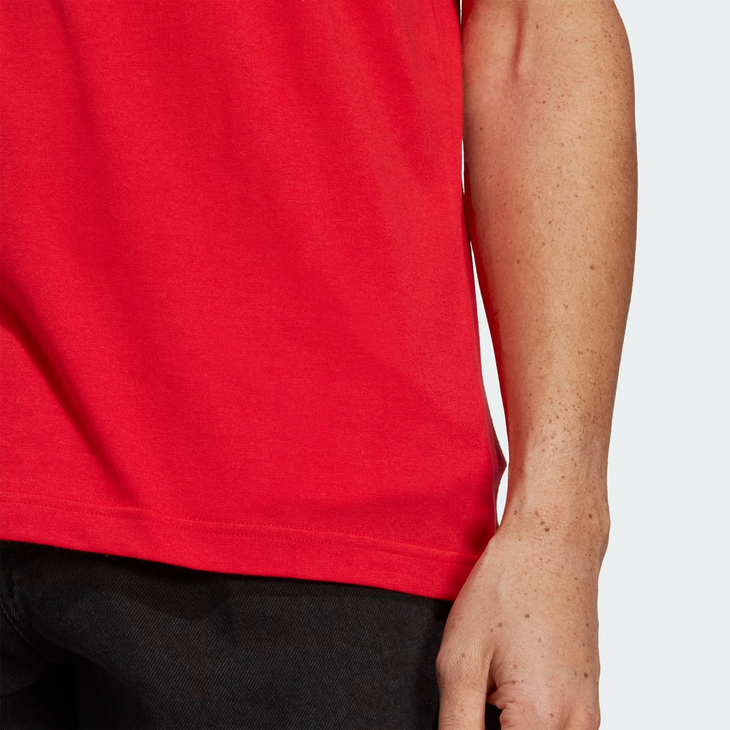 Adidas T-shirt Essentials Logo Brodé Rouge Homme