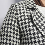 Veste Blazer Femme Motif Pied-de-Poule Élégante