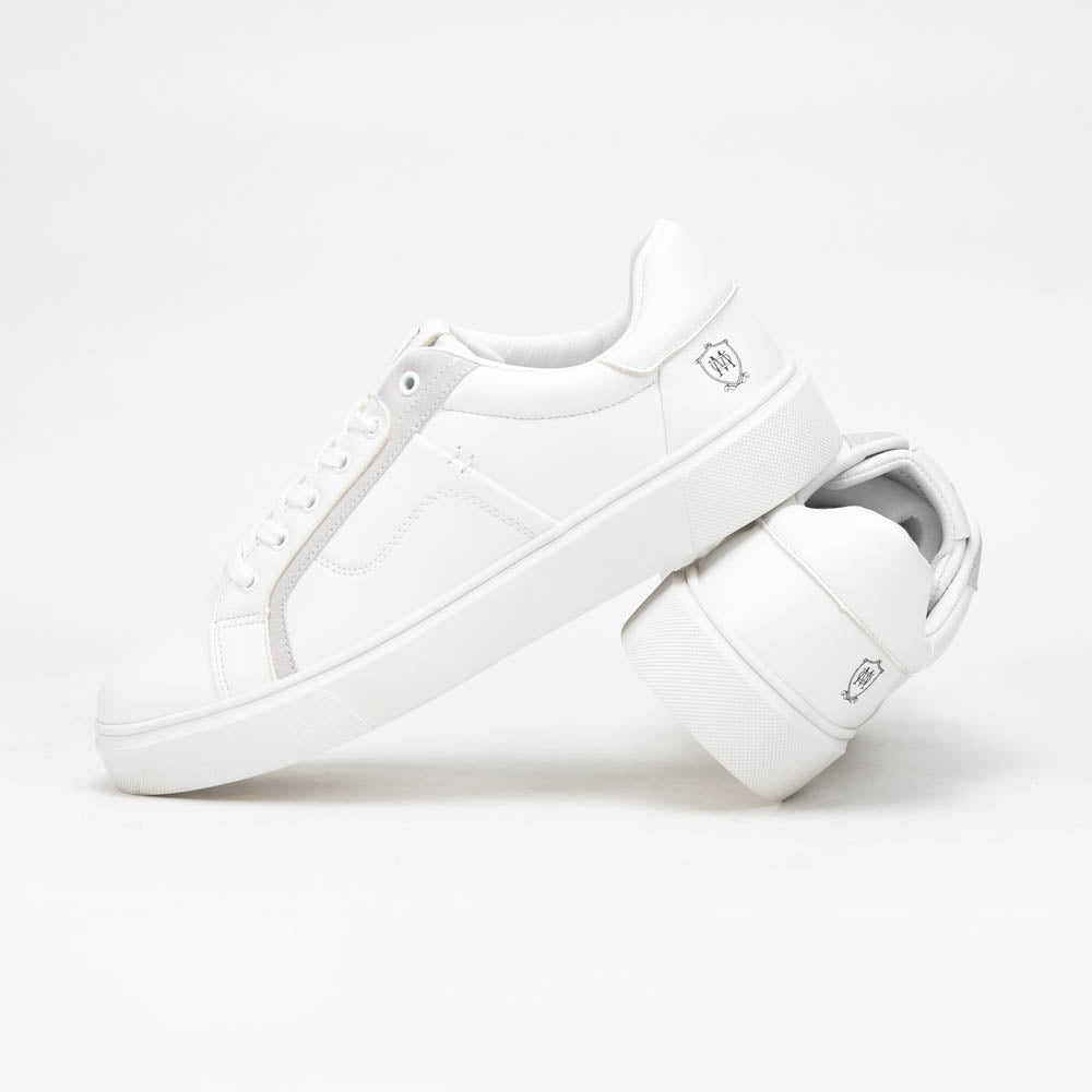 Massimo Baskets Basses Minimalistes Blanc Homme