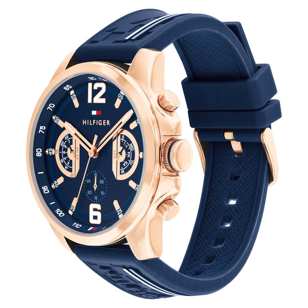 Montre Tommy Hilfiger Sport Cadran Bleu Bracelet Silicone Homme