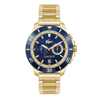Montre Lacoste Acier Doré Cadran Bleu Élégante Homme