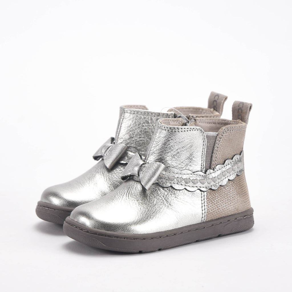 Chicco Bottines Argentées à Nœud pour Fille