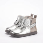 Chicco Bottines Argentées à Nœud pour Fille
