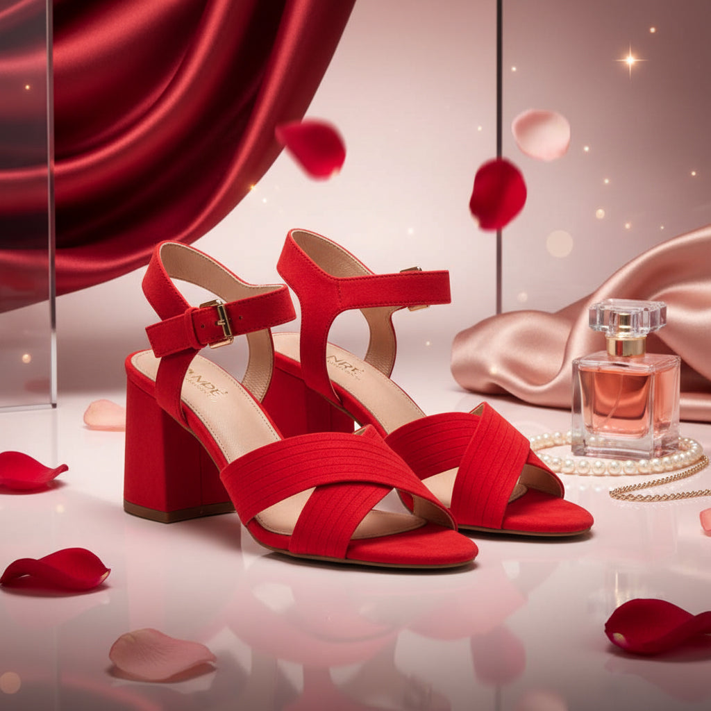 André Sandales à Talons Carrés Élégantes Femme