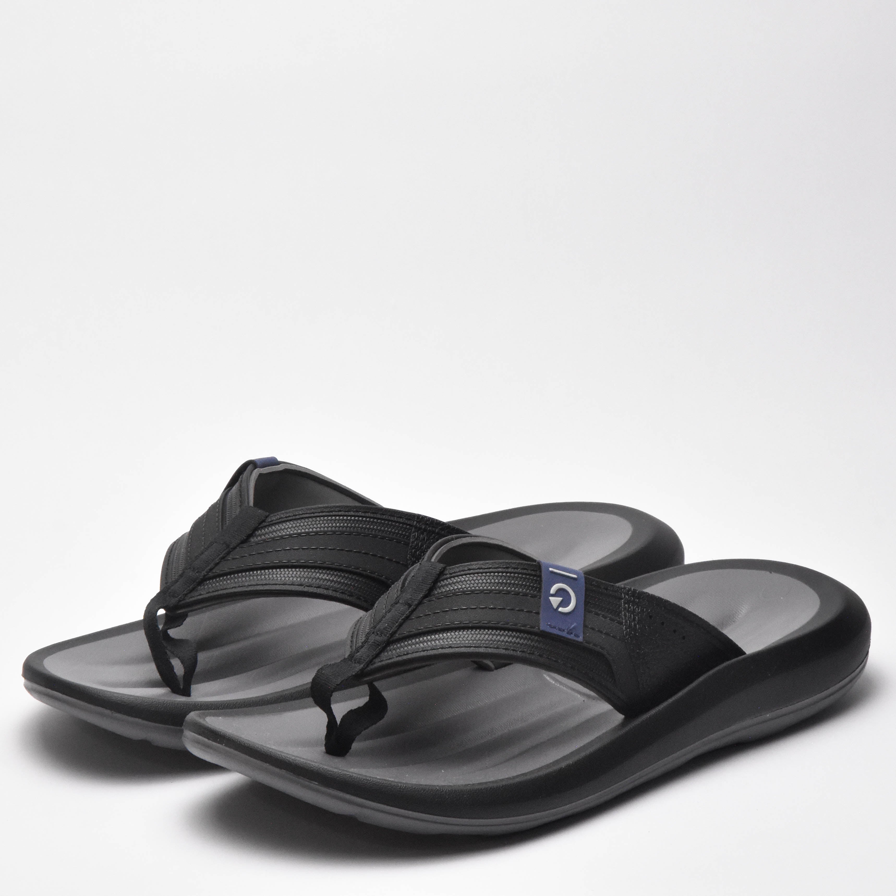 Cartago Luxemburgo Tongs Confortables Homme Noir et Gris