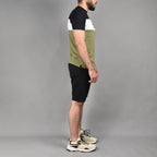 HARD1 T-shirt Tricolore Design Moderne Homme