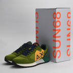 SUN68 Sneakers Jaki Solid en Daim et Textile Homme