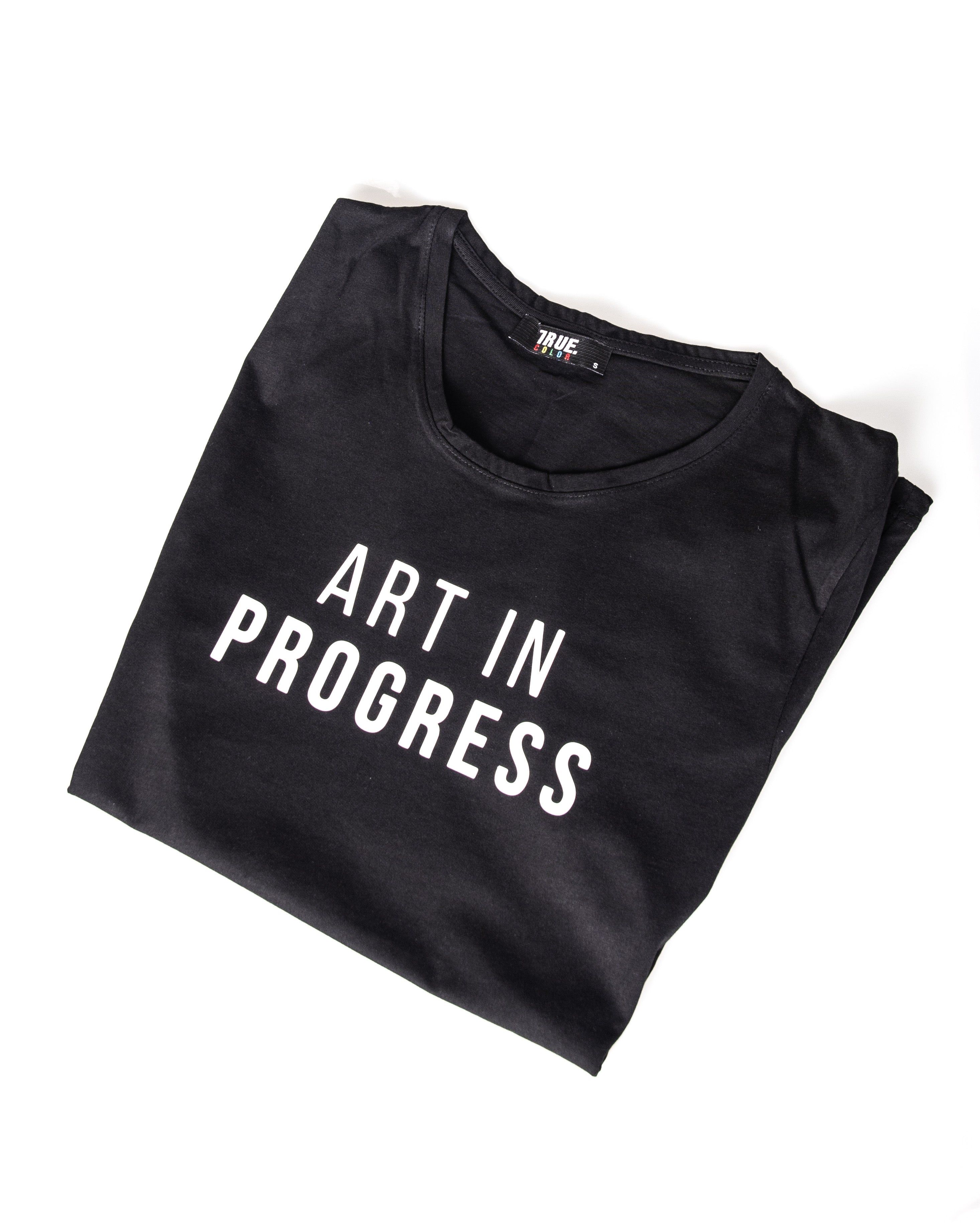 T-shirt Noir Art In Progress Homme Style Décontracté