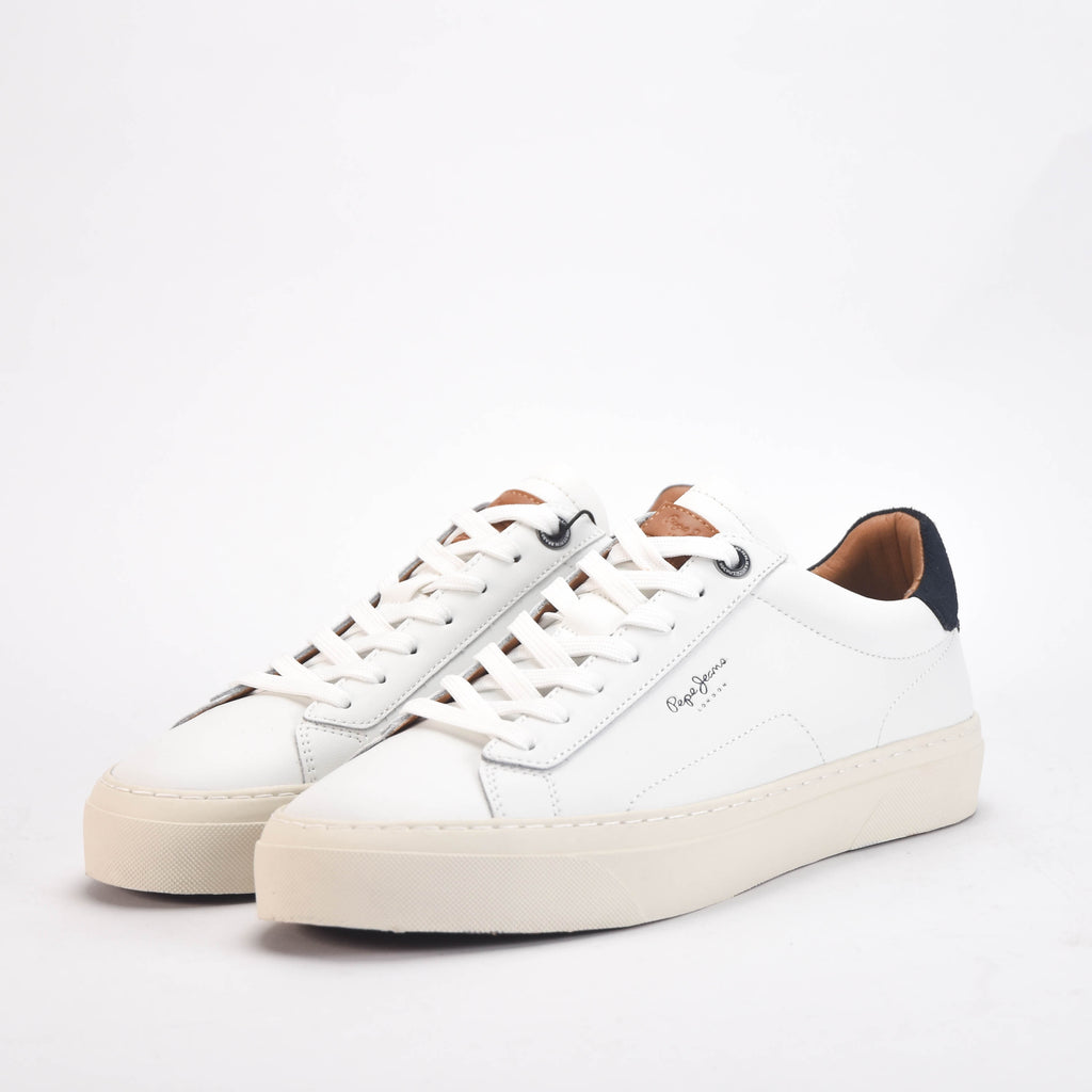 Pepe Jeans Sneakers en Cuir Blanc Homme