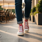 André Baskets Montantes Imprimé Bandana Rouge Unisexe