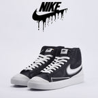 Nike Blazer Mid Sneakers Cuir Noir et Blanc Homme