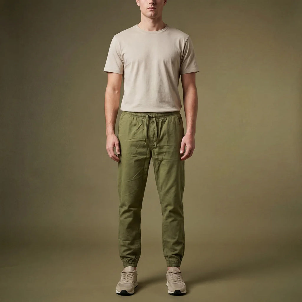 DEPART Pantalon Jogger Slim Kaki Homme