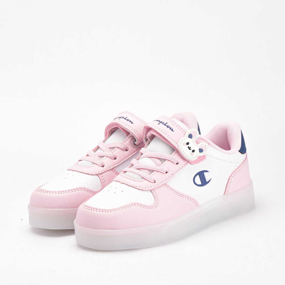 Champion Baskets Basses Roses et Blanches Fille