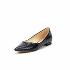 André Ballerines Femme Effet Croco Noir Élégantes