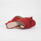 André Mules à Talons Daim Rouge Femme