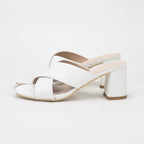 André Mules à Talons Blancs Élégantes Femme