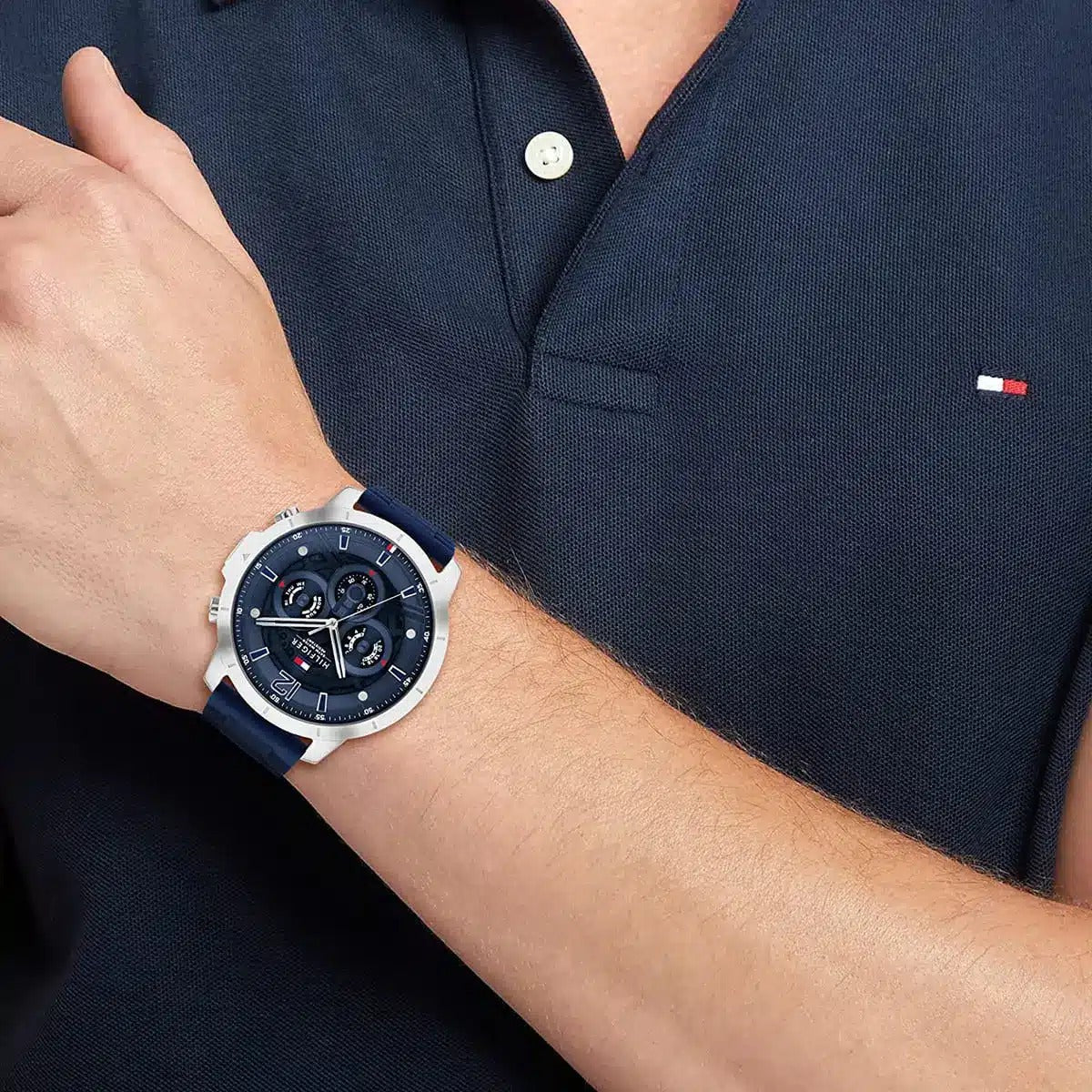 Tommy Hilfiger Montre Chronographe Bracelet Silicone Homme