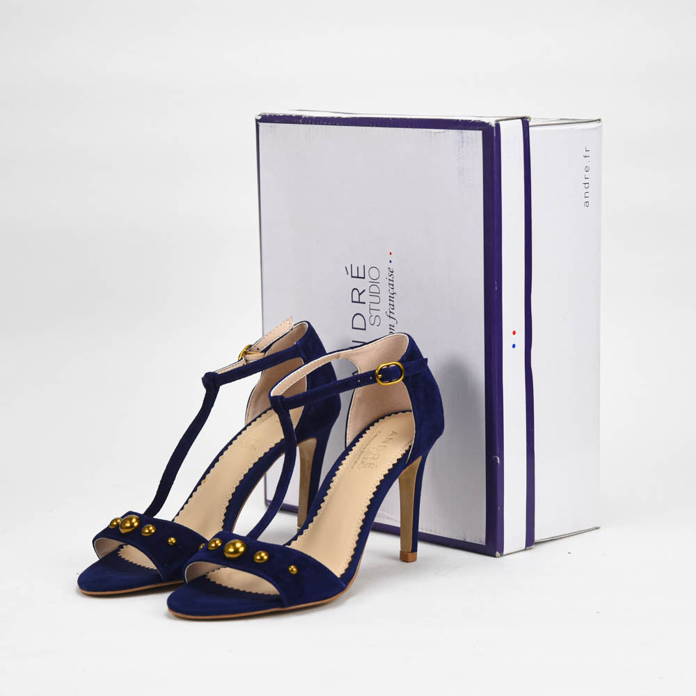 André Escarpins à Talons Bleu Femme