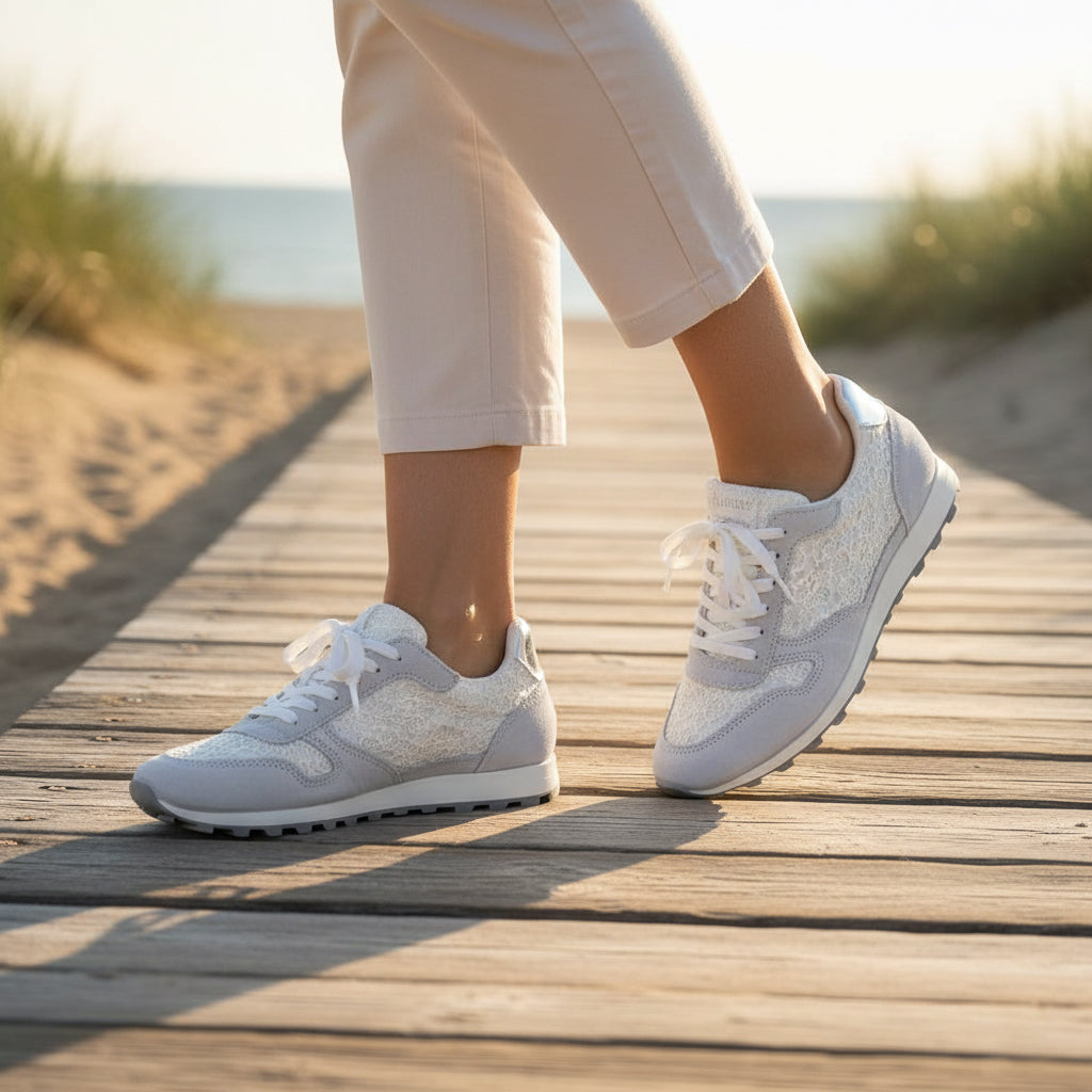 Kimland Baskets Basses Détails Dentelle Femme