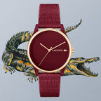Montre Lacoste Bracelet Effet Croco Bordeaux Femme