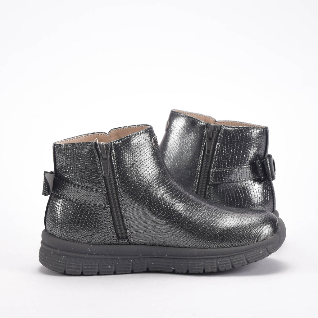 Chicco Bottines Argentées Effet Serpent pour Fille