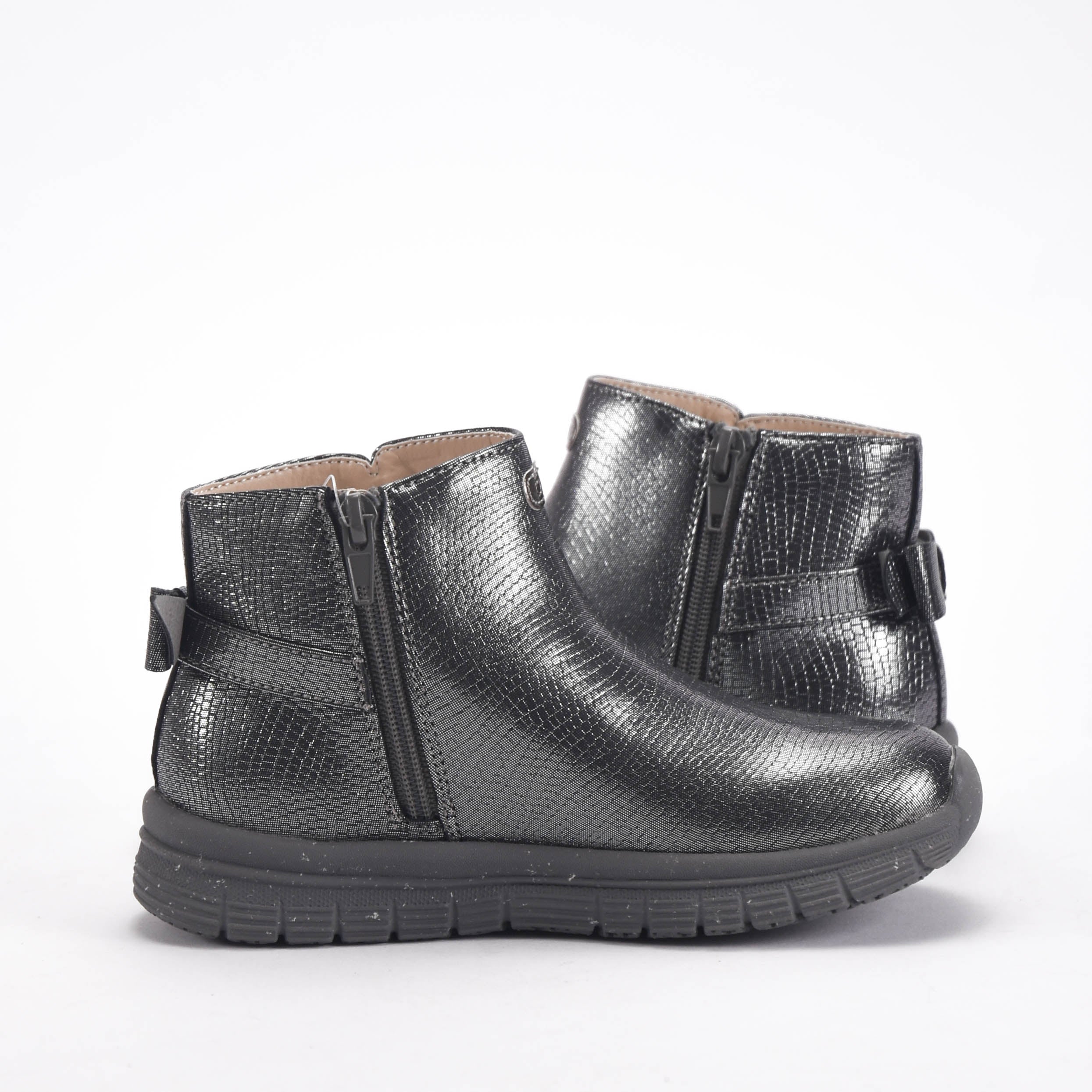 Chicco Bottines Argentées Effet Serpent pour Fille
