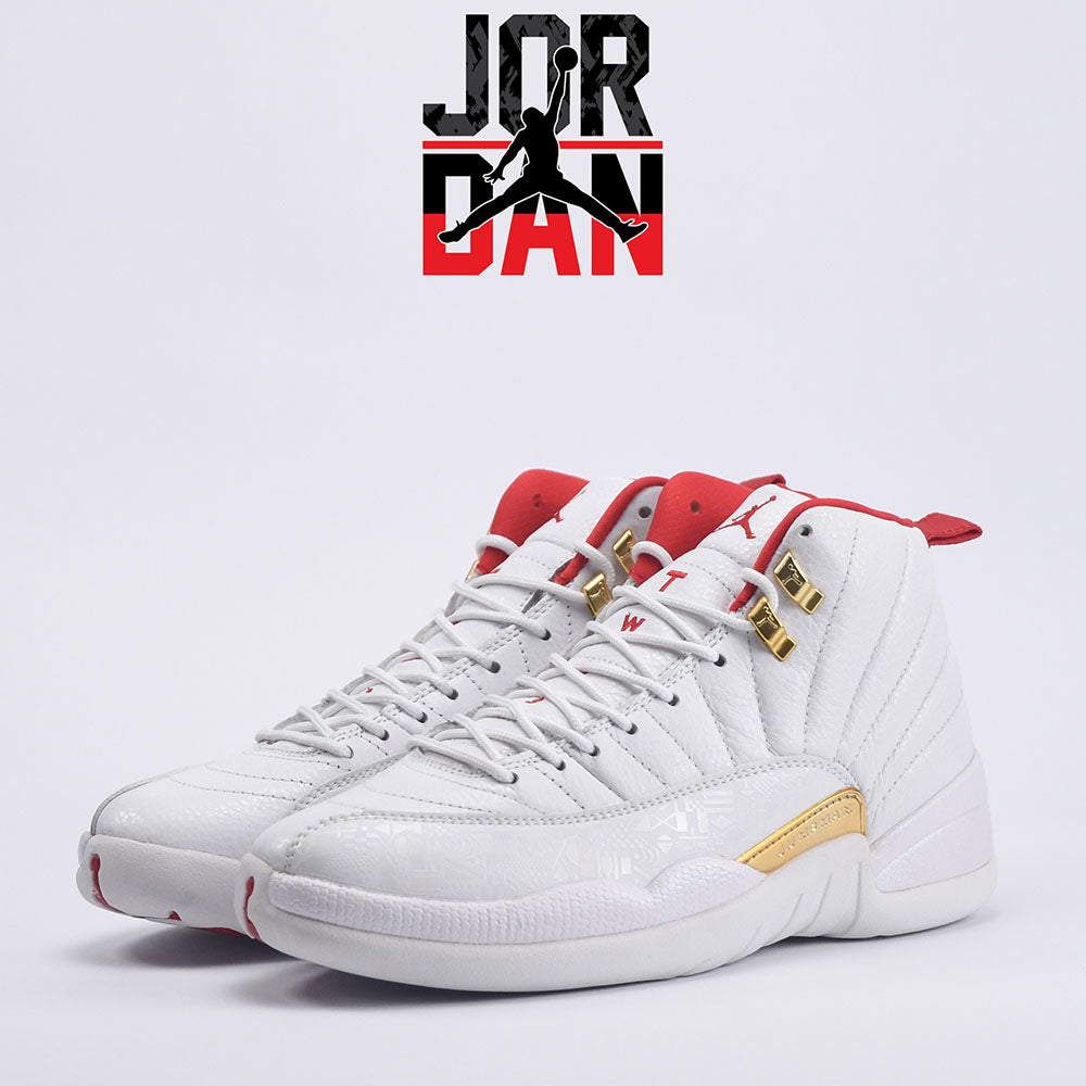 Kimland Baskets Montantes Style Sportif Blanc et Or Homme