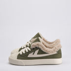 Warrior Baskets Fourrées Hiver Femme Vert Olive