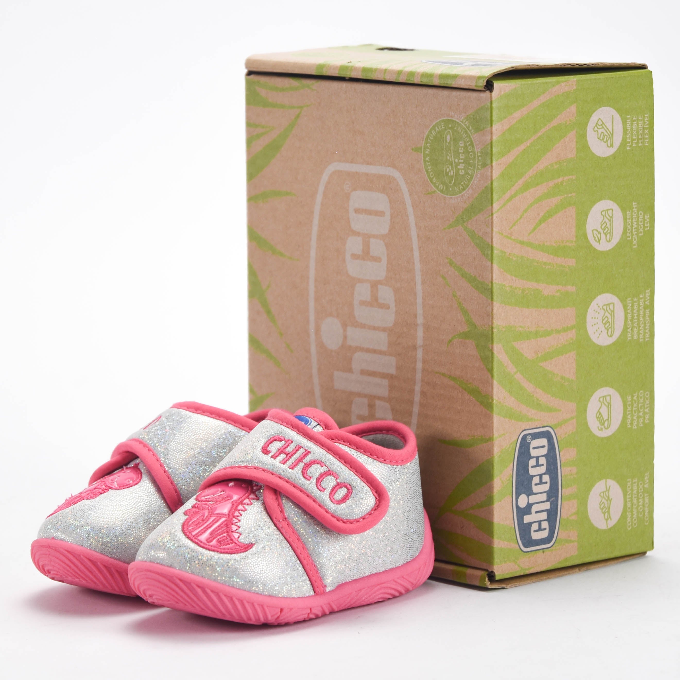 Chicco Chaussons Souples Pailletés Premier Pas Fille