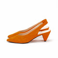 André Escarpins Slingback Daim Orange Femme