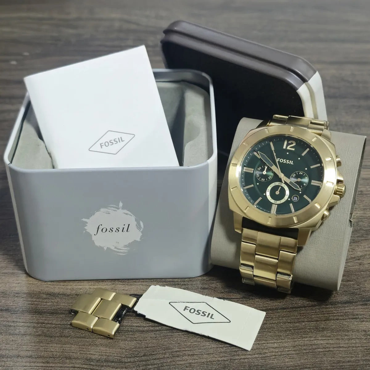 Fossil Montre Chronographe Cadran Vert Élégant Homme