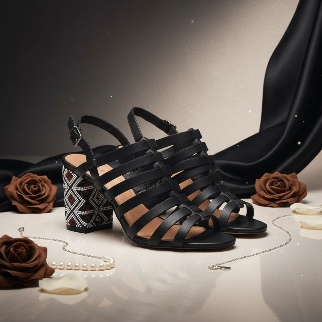 André Sandales à Talons Brides Femme Noir